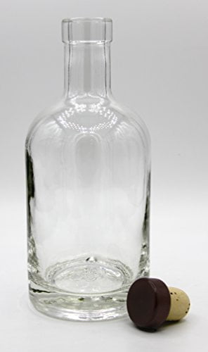 decanter with a wooden or black  bar top stopper 700ml glass Polo bottle 