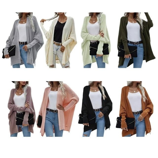 Polyester Woman Cardigan Sweater Portable Washable Solid Color Breathable Fashionable Front Open Girls Sweaters Clothing Light Green