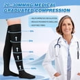 thumbnail image 4 of MARTINE MALL 2 Pairs 20-30mmHg Thigh High Compression Stockings for Women, Medical Compression Socks for Pregnant, Teacher, Doctor, Varicose Veins (Beige Close Toe+Black Close Toe), 4 of 6
