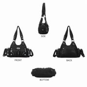Angelkiss Hobo Shouder Women PU Wallet With Adjustable Shoulder Straps Crossbody Bag Single Shoulder Bag Multiple Pockets