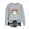 thumbnail image 1 of Ailaofu Halloween Sweatshirt for Women Funny Ghost Graphic Shirt Spooky Season Long Sleeve Tops, 1 of 4