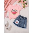 thumbnail image 4 of Shadoumai Girls 2 Piece Skirt Sets 6-14 Years Short Sleeve Y2K Tops and Skort with Built in Shorts Clothing Sets Summer Outfits, 4 of 4