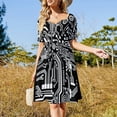thumbnail image 4 of Vestido de manga corta con diseño de circuito de hardware de microchip negro, vestidos de moda para mujer, vestidos con mangas largas., 4 of 7