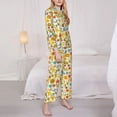 thumbnail image 3 of Honeii Forest Mushrooms Print Women's Pajama Sets Long Sleeve Button Down Sleepwear Nightwear Soft Pjs Lounge Sets 2PCS-Large, 3 of 7