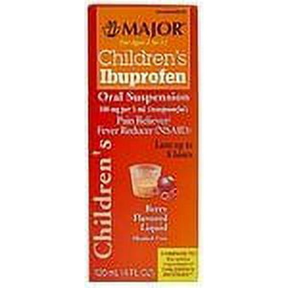 Major Children's Ibuprofen Oral Suspension, Reduce Pain & Fever, Berry, 4oz