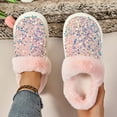 thumbnail image 7 of Wovix Women's Sequin Slippers Comfort Memory Foam House Slippers Plush Lining Bedroom Shoes for Indoor Outdoor Trendy Shoes Pink 41, 7 of 7