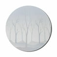 thumbnail image 1 of Forest Mouse Pad for Computers, Foggy Illustration of a Woodland Cloudy Misty Weather, Round Non-Slip Thick Rubber Modern Gaming Mousepad, 8" Round, Purpleblue, by Ambesonne, 1 of 2
