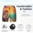 thumbnail image 2 of Kdxio Island Beach Guinea Pig Print Men's Swim Trunks with Compression Liner 7 Inch Inseam Quick Dry Swim Shorts, 2 of 5