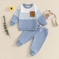 thumbnail image 2 of TOWED22 Baby Boy Clothes Fall Clothes Letter Print Long Sleeve Pullover Tops + Pant Sets Toddler Winter Outfits Size:3-4 Y,Color:Blue, 2 of 7