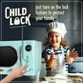 thumbnail image 5 of Nostalgia 1.1 cu ft Retro Microwave Oven, 1000W Countertop Microwave Oven with Digital Clock, Aqua, 5 of 7