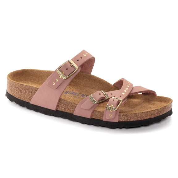 Birkenstock Franca Injected Rivets Leather Sandal, 36, Pink