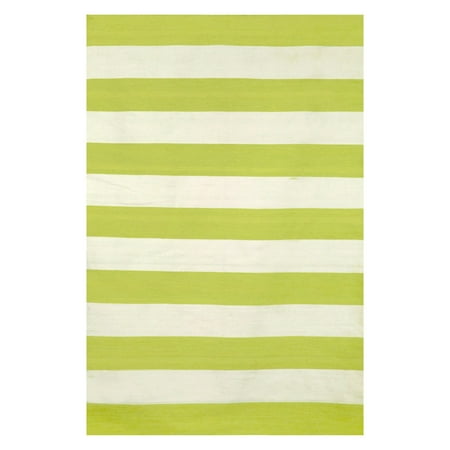 Sorrento Rugby Stripe Lime Rug-Color: Green, Size:8'Lx24