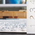 thumbnail image 5 of SAFAVIEH Rumi Barrett Striped Polyester Shag Area Rug, Light Blue/Ivory, 4' x 6', 5 of 8