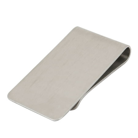 Stainless Steel Cash Money Clip Credit Card Holder Brushed Silver