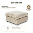 thumbnail image 3 of Magic Home Modern Chenille Movable Ottoman, Modular Sectional Sofa, 3 of 10