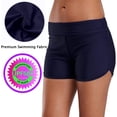 thumbnail image 3 of Bañador deportivo para mujer, pantalones cortos de tabla lisos, parte inferior de baño, 3 of 6