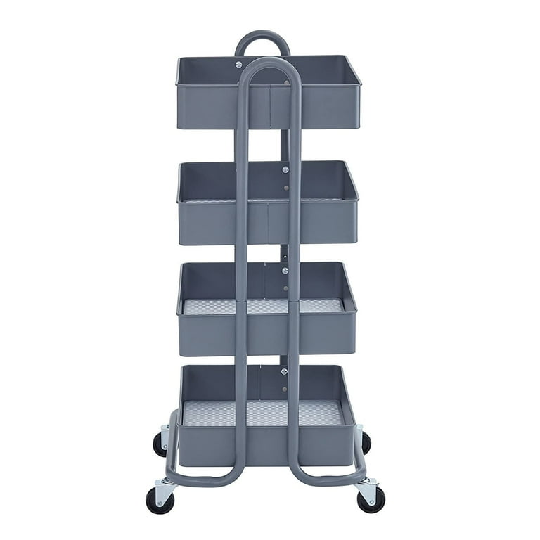 Rolling Cart, Utility Cart On Wheels, 3/4 Tier Rolling Cart, Utility Cart On Wheels, 3/4 Tier