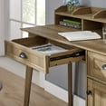 thumbnail image 5 of Caffoz Newport Series Computer Desk with Hutch Home Office Writing Desk, Wood Workstation w/Shelves, Study Desk for Small Spaces Smoky Oak, 5 of 5
