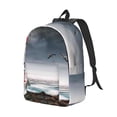 thumbnail image 3 of Sigee 3d Lighthouse in the Surf for Canvas Large Capacity Laptop Backpack for Men and Women, Travel Backpack, 3 of 8