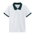 thumbnail image 4 of Odeerbi Camisas de Golf de Algodón de Niños Color Bloque de Cuello de Manga Corta Uniforme de La Escuela Camisas de Tenis, 4 of 6