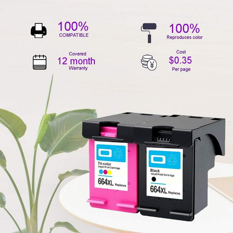 2X Black Compatible for Ink Cartridge 664 XL for hp 664
