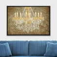 thumbnail image 2 of wall26 Framed Canvas Print Wall Art Floral Pattern Gold Crystal Chandelier Decorative Lights Digital Art Realism Contemporary Chic Relax/Calm for Living Room, Bedroom, Office - 24"x36" Blac, 2 of 5