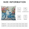 thumbnail image 5 of Shiartex Decorative Throw Pillow Cover for Couch Sofa,Bike Retro Blue Bicycle with Flowers in Basket on White Isolation Watercolor Vintage Home Decor Pillow case 24x24in, 5 of 5