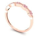 thumbnail image 2 of 0.1 ct Brilliant Round Cut Simulated Pink Diamond 14k Rose Gold Stackable Band SZ 4.75, 2 of 6