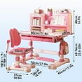 thumbnail image 4 of kluokesi Kids Study Desk Chair Set, Height Adjustable Children School Study Table Chair Set with Sitting Corrector (Pink, Blue), 4 of 8