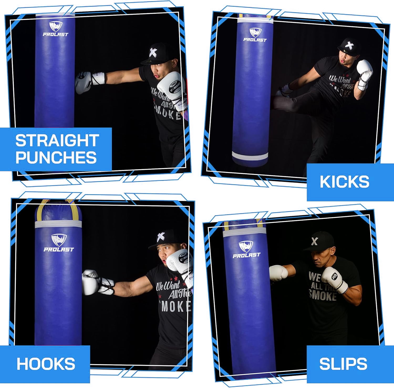 PROLAST Heavy Punching Bag 5 ft UNFILLED -Great for Boxing, MMA, Muay Thai - Unfilled ( Blue )