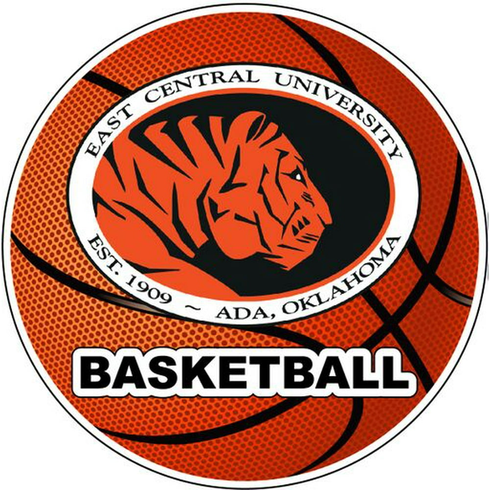 East Central University Tigers 4-Inch Round Basketball Vinyl Decal ...