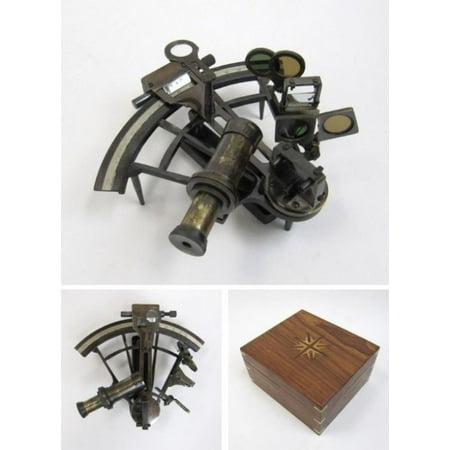 Hughes Antique - India Overseas Trading BR48503K - Kelvin & Hughes Sextant Antique finish, Wood box