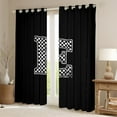 thumbnail image 2 of Feelyou Initial E Letter Blackout Curtains Set of 2 (52x84 Each) for Teen, Black White Monogrammed Window Curtains, Checkered Buffalo Curtains and Drapes, Curtains and Drapes Home Decor, 2 of 6