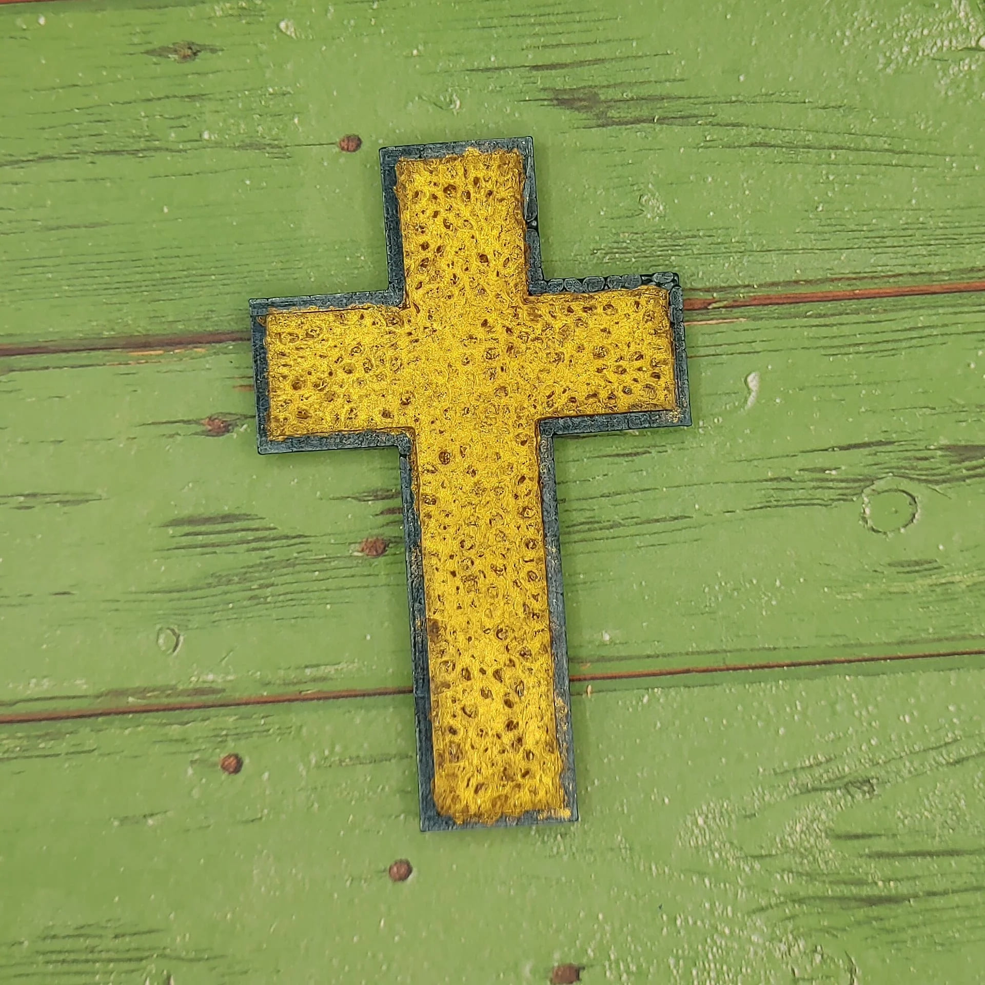 Cross with inset border silicone freshie mold