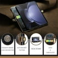 thumbnail image 2 of SaniMore for Samsung Galaxy Z Fold 3 (7.6" 2021) Case, PU Leather Auto-magnet Full Protection Flip Kickstand Card & Cash Slots, Retro Shockproof Anti-fall Wallet Business Shell, Brown, 2 of 10