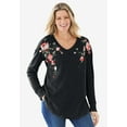 thumbnail image 5 of Woman Within Plus Size Waffle Thermal V-Neck Tee, 5 of 6