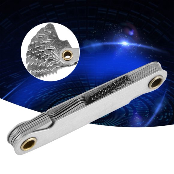 Thread Pitch Gauge, Imperial 55 Degree Screw Measuring Thread Pitch Gauge Bolt Size Finder Screw Thread Gauge Stainless Steel Thread Gauges for Industrial Measurement