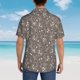 thumbnail image 4 of Balery Retro Bunny Camisas hawaianas de manga corta para hombre, camisas playeras de corte holgado, camisas de vacaciones con botones,Large, 4 of 7