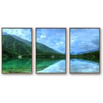 IDEA4WALL Framed Canvas Wall Art for Living Room, Bedroom Beautiful Nature Norway Landscape Canvas Prints for Modern Home Decoration Ready to Hang - 16"x24"x3 Panels