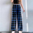 thumbnail image 2 of Fiaer Womens Pajamas Pants Plaid Plus Size Comfort Sleepwear Trousers High Waisted Casual Trendy Pjs Joggers Blue1 L, 2 of 6