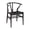 Ash Wood + Black, variant on Polynices Wishbone Dining Chair, Solid Ash Wood Y Chair, Handwoven Paper Cord Seat, Fully Assembled, Natural Ash Frame/Natural Cord, 1-Pack