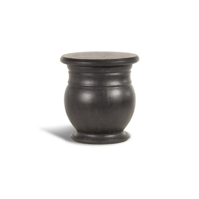 Peak Season Charcoal Cast Stone Drum Table