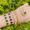 thumbnail image 3 of Green CZ Square Round Tennis Chain Bracelet for Brides Engagement Famous Jewelry, 3 of 9