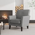 thumbnail image 4 of HL Home Furnishings Alex Transitional Flared Arm Armchair in Smoky Gray Velour, 4 of 10
