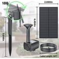 thumbnail image 3 of Bomba de fuente de agua al aire libre, kit de bomba de estanque de fuente solar mejorada con estaca, bomba de agua de fuente con energía solar para baño de pájaros, jardín, patio trasero, 3 of 4