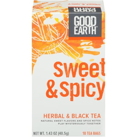 (3 Boxes) Good Earth Herbal & Black Tea, Sweet & Spicy, Tea Bags, 18