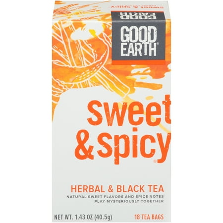 (3 Boxes) Good Earth Herbal & Black Tea, Sweet & Spicy, Tea Bags, 18 (Best Tea For Sweet Tea)