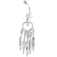 thumbnail image 1 of Piercing para el ombligo con borla, antialérgico, de acero inoxidable, plateado, 1 of 8