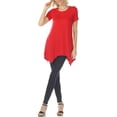 thumbnail image 2 of White Mark Short Sleeve Swing Tunic Top, Women's, S-XL, 2 of 6