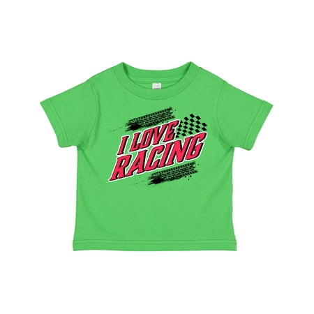 

Inktastic I Love Racing with Tire Marks Gift Toddler Boy or Toddler Girl T-Shirt